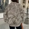 Nueva sudadera deportiva casual holgada para mujer Otoño/Invierno 2026 con estampado de árbol y cuello vuelto