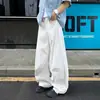 Pantalones Scimitar de Traje Blanco para Hombres y Mujeres, Cintura Alta, Adelgazantes, Tallas Grandes, Pantalones Holgados de Pierna Ancha, de Moda, Largos hasta el Suelo, Moda Casual Retro