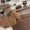Estampa de Leopardo Diabinho! Jaqueta Grossa de Veludo Super Fofa para Meninas Outono e Inverno Moletom Quente