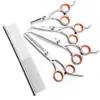 Fornecedor Fabrica Conjunto de Tesouras para Banho e Tosquia de Animais de Estimação, Incluindo Tesouras Curvas e Retas para Gatos e Cães, Seguro e Higiênico