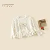Camiseta de Manga Larga de Otoño para Niña 2026 Nuevo Estilo Bebé Niña Cuello Redondo Estampada Primavera Otoño Infantil Casual Dulce Clase A Top