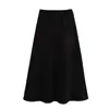 Moda Transfronteriza Europea y Americana Ropa para Mujer Otoño e Invierno 2025 Nuevo Estilo Europeo y Americano Moda Simple Color Puro Falda de Paraguas con Dobladillo Amplio para Mujer