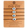 Populares Pulseras Tejidas Ojo Azul Europeas y Americanas para Hombres y Mujeres, Pulseras de Pareja Ojo del Diablo Transfronterizas, Juego de 4 Accesorios de Cordón Rojo
