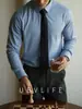 [Viaje Inteligente] Camisa de Algodón Ligero Estilo Business para Hombre 2025 Otoño Manga Larga Ajustada Casual Nueva Camisa