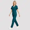 Uniforme de Trabajo Elástico de Secado Rápido para Salón de Belleza Spa Uniforme de Enfermera Ropa de Verano de Manga Corta para Lavar a Mano Uniforme de Trabajo para Salón de Belleza para Mujeres