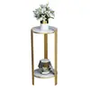 Rack de Flores para Sala de Estar Moderno e Simples Suporte de Vasos de Flores para Varanda de Chão Rack de Flores de Ferro Simples de Camada Dupla