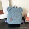 Mochila Acolchoada Bolsa Feminina Outono e Inverno Nova Estilo K Ins Super Popular Fofa Mochila com Orelhas de Urso Bolsa para Família de Meninas