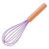 Batedor de Ovos de Silicone Colorido com Cabo de Madeira Manual Liquidificador Creme Batedor Ferramentas Domésticas de Cozinha