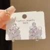 Pendientes de Cristal Plateados de Aguja, Estilo Lujo Ligero, Forma de Gota de Agua y Mariposa, Pendientes Retro de Gama Alta de Nicho, Pendientes Personalizados Estilo Francés para Mujer
