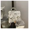 Maletín de Moda Tendencia para Mujer 2025 Verano Nuevo Bloqueo de Color Mochila de Gama Alta Bolso de Nicho Simple Casual para Mujer