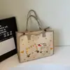 Bolsa de Tecido Estilo Novo 2025 Transfronteiriça para Estudantes, Bolsa de Ombro de Grande Capacidade, Bolsa Tote para Aula e Deslocamento, Bolsa de Mão para Trabalho