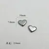 Superficie Lisa Pequeño Corazón de Melocotón Suministros de Fábrica Nuevo Corazón de Melocotón con Forma de Corazón DIY Material de Acero Inoxidable Accesorios Colgantes Pendientes Collares