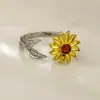 Anillo Giratorio de Plata Tailandesa para la Ansiedad Anillo para el Dedo Índice Multi-Círculo Cuentas de Transferencia Auspicioso Transferencia Moda Coreana Regalo para Novia