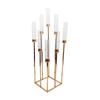 Candelabro de hierro para mesa de comedor de hotel, romántico y europeo, para bodas, decoración de caminos, candelabro con flores