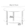 Mesa de Centro de Acrílico para Sala de Estar, Apartamento Pequeno, Minimalista, Sensação de Alto Padrão, Prateleira de Armazenamento, Estilo Luxo Leve, Mesa de Centro Redonda