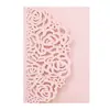 Sobre para Tarjeta de Felicitación del Día de San Valentín, Tarjeta de Invitación de Flor de Rosa, Tarjeta de Invitación de Acción de Gracias, Cubierta de Tarjeta de Boda Cortada con Láser Rosa Claro, En Stock