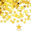 Decoraciones de mesa de estrella de papel metálico dorado con lentejuelas, con un diámetro de 10 milímetros, adecuadas para decoración de mesas, Navidad, ceremonias de graduación, bodas y decoración de fiestas de cumpleaños