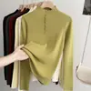 Camiseta Base de Punto de Cuello Alto Parcial para Mujer 2026 Otoño/Invierno Nuevo Suéter Ajustado para Vestir por Capas