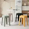 Banqueta de Plástico para Uso Doméstico, Banqueta Alta Moderna Simples Espessa para Sala de Estar e Sala de Jantar, Banqueta Quadrada Dopamina Empilhável para Adultos