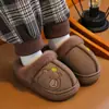Zapatos Padre-Hijo Otoño/Invierno Pantuflas Caseras para Hombre y Mujer Zapatos Cálidos Antideslizantes para Interiores Niños y Niñas Dibujos Animados Pantuflas de Algodón para Bebés y Niños