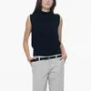 Chaleco de punto suave de cuello medio alto para mujer 26 Primavera/Otoño FW estilo coreano ajustado simple nicho versátil top chaleco
