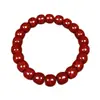 Pulsera de Cinabrio Crudo con Arena de Cristal Translúcido, Cuentas Tradicionales de Barril, Pulsera Unisex, Joyería de Regalo para el Año del Zodiaco al por Mayor