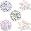 100/Paquete 4*7mm juego blanco cuentas acrílicas alfabeto DIY aretes hechos a mano Joyería collar accesorios de joyería