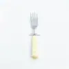 Acero Inoxidable 304 Cuchillo y Tenedor Cuchara Cerámica Queso Forma de Queso Espesado Vajilla Tenedor Occidental Cuchara de Postre Juego de 4 Piezas