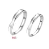 Anel Móbio S999 Prata Pura Areia Cintilante Entrelaçada para Mulheres, Estilo Nicho de Alto Padrão, Anéis de Casal Ajustáveis, Atacado de Luxo Leve