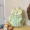 Mochila de Cordão Estilo Coreano Verão 2026 Leve Simples Mochila Escolar para Estudantes Mochila de Cordão Fashion com Laço para Mulheres
