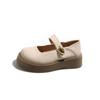 Zapatos de Mujer de Suela Gruesa y Boca Baja Estilo Francés Vintage para Verano 2025, Versátiles Zapatos Mary Jane para Combinar con Faldas