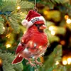 Amazon Nuevo 2026 Navidad Colgante Acrílico Animal Sombrero de Navidad Transfronterizo Decoración Árbol de Navidad Colgante Venta al por Mayor