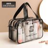 Bolsa de almacenamiento portátil impermeable de PVC de doble capa, separada para ropa seca y húmeda, bolsa de cosméticos portátil, bolsa de viaje para artículos de tocador de gran capacidad