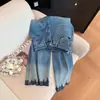 Jeans de Algodón Tencel Bordados para Mujer, Nuevo Diseño Delgado de Verano 2026 con Pedrería, Pantalones de Pierna Recta