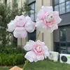 Rosa noruega artificial de 3 cabezas, flores artificiales para boda y decoración del hogar, venta al por mayor
