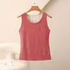 Chaleco Cálido para Mujer con Terciopelo Grueso Protección Total Parches Delanteros y Traseros Protección contra el Frío Invernal Camisola Sin Costuras DeRong Dropshipping