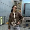 Exportación Transfronteriza Europea y Americana Otoño 2025 Color Puro Nuevo Solapa Moda Casual Ropa de Trabajo Cremallera Manga Larga Chaqueta Exterior