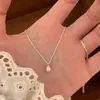 Colar com Pingente Único de Pérola Sintética para Meninas, Corrente de Clavícula Elegante de Luxo Acessível de Nicho, Exquisito para o Dia a Dia, Acessório de Pescoço Simples e Versátil