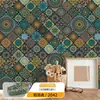 Pegatinas Retro Bohemias Autoadhesivas Impermeables y a Prueba de Moho Pegatinas de Pared Decoración de Renovación de Paredes de Dormitorio Papel Tapiz Ecológico