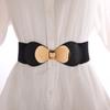 Cinturón Elástico Casual Nuevo de Cuatro Estaciones Ropa de Mujer Estudiante Estilo Coreano Ancho Cubre Cintura Cinturón Elástico Decorativo de Moda Negro