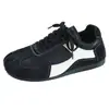 Nicho Cor Color Block Retrô Couro Macio Sapatos de Treino Alemães Feminino 2026 Novo Cadarço Fundo Plano Versátil Solado Macio Casual Esportivo Sapatos de Skate
