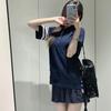 Polo de Verano de Manga Corta para Mujer TB con Cuello de Solapa Manga Corta Casual Combinable para Parejas Hombres y Mujeres Polo Básico de Cuatro Rayas