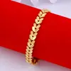 Pulsera de Hebilla Dorada Arena Vietnamita de un Solo Color por Dentro y por Fuera para Hombres y Mujeres Hebilla de Reloj que No se Desvanece Cadena de Tanque con Forma de Corazón Latón Chapado con Oro Real