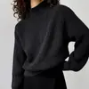 Suéter Casual Transfronterizo Estilo Europeo y Americano Otoño e Invierno 2026 Nuevo Cuello Semi Alto Holgado Hombro Caído Estilo Perezoso Top de Punto