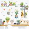 Pegatinas de Pared de Plantas Verdes Tropicales Decoración de Pared para Sala de Estar Dormitorio Pegatinas de Fondo Papel Tapiz Autoadhesivo Transfronterizo Pegatinas Frescas de Plantas en Maceta