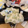 Traje de Verão para Meninos 2025 Roupas de Verão para Bebês Meninos Camisa Floral Fina Manga Curta Estampada Praia Crianças