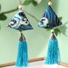 Bolsita del Festival del Bote del Dragón, Bolsita Triangular de Borla para Zongzi Estilo Chino Tradicional Bordada a Mano, Bolsita de Artemisa para Bendiciones, Bolsa Portátil