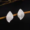 2026 Novos Brincos de Pétalas Dobráveis Estilo Europeu e Americano com Toque de Luxo, Brincos de Zircônia Exquisitos, Acessórios Elegantes para Mulheres, Cobre Incrustado com Zircônia