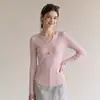 Camisa básica de tricô com gola U estilo coreano para mulheres, novo modelo outono e inverno 2026, camada interna justa de manga longa estilo coreano 7305