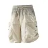 Pantalones Cortos Cargo de Verano Finos con Bolsillos Grandes para Hombre 2026 Nueva Tendencia Versátiles Casuales de Pierna Recta hasta la Rodilla Venta al por Mayor